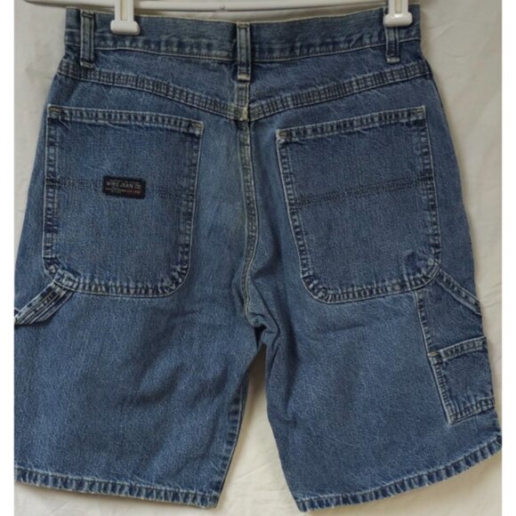 Wrangler Boys 14 Husky Blue Carpenter Jean Denim Jorts Work Utility Shorts 29x11 - Picture 4 of 10